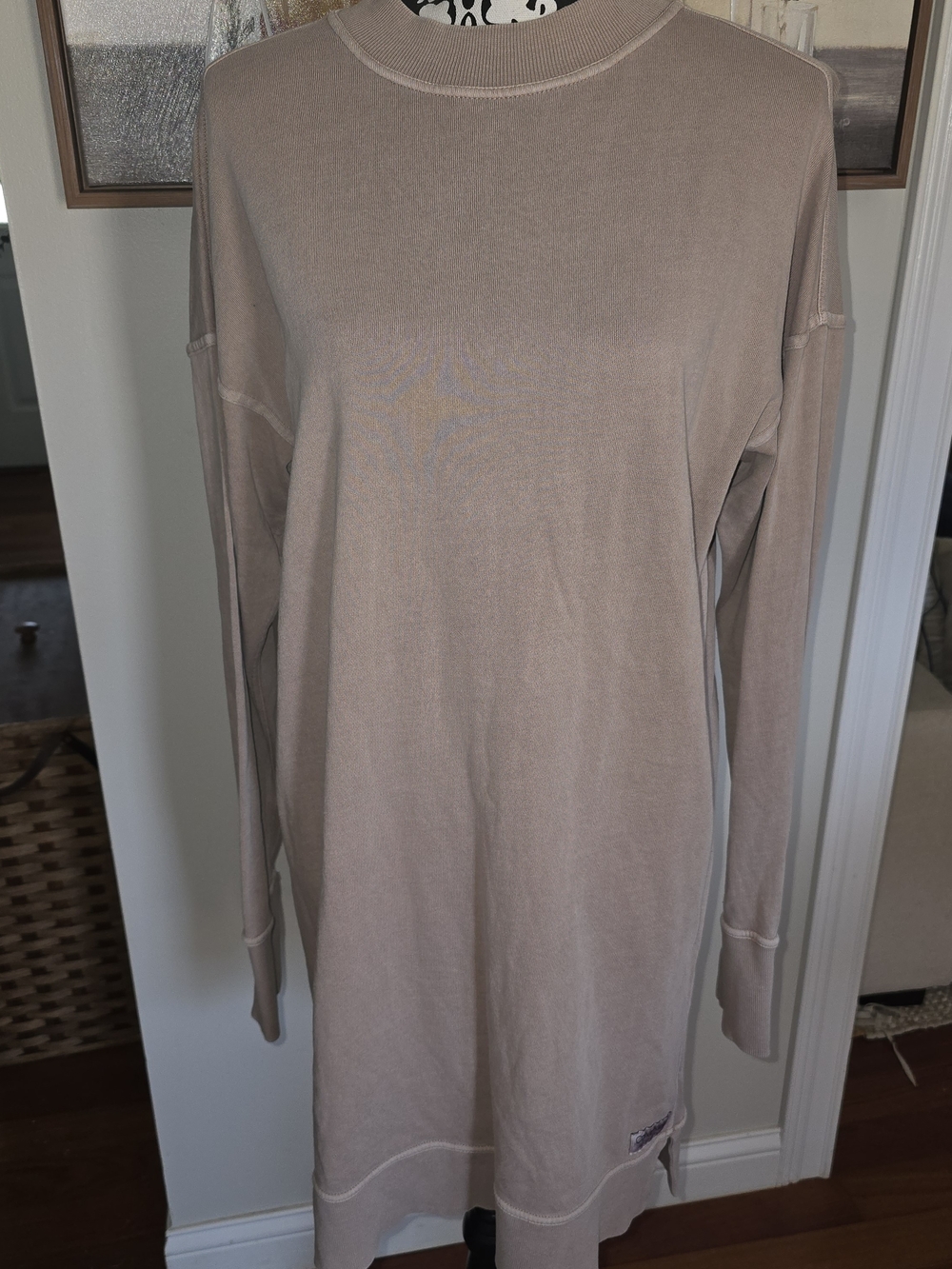 Calvin Klein Performance Taupe  Crewneck Sweater Dress 0557